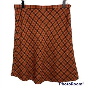 Abercrombie & Fitch Y2K Orange/Brown Plaid Skirt Size 8